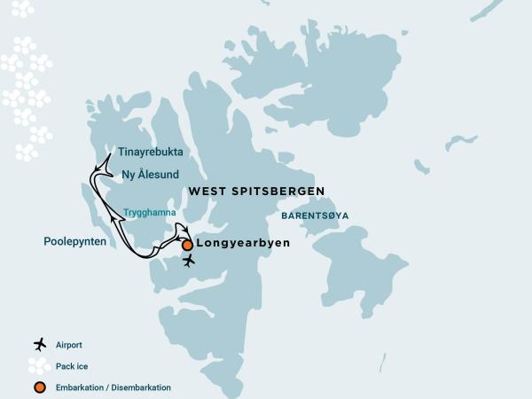 Route Nord-Spitzbergen Hike+Sail