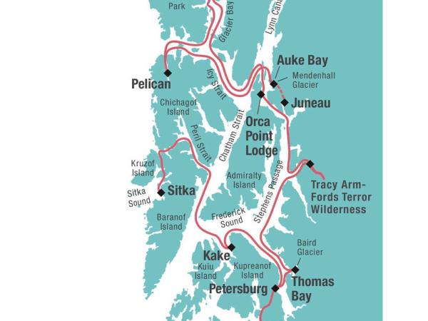 Route Cruise through Alaskas Fjords